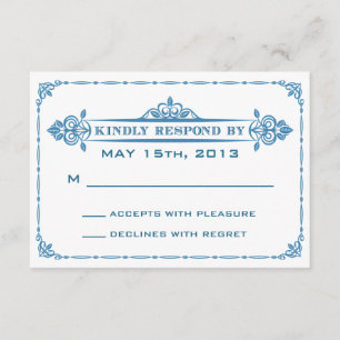 Vintage Wedding R.S.V.P.-Karte RSVP Karte