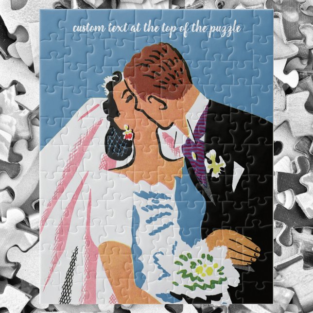 Vintage Wedding, Retro Bridge und Groom Kissing Puzzle (Von Creator hochgeladen)