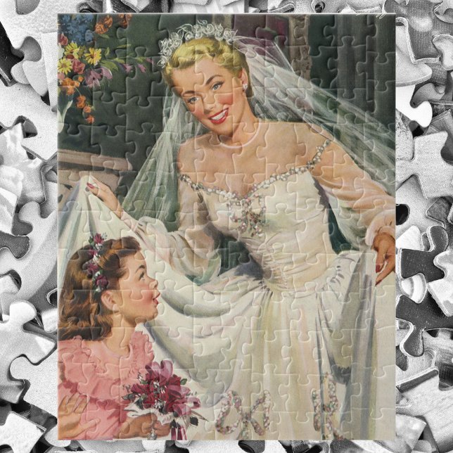 Vintage Wedding, Retro Bridge with Flower Girl Puzzle (Von Creator hochgeladen)