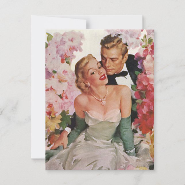 Vintage Wedding, Retro Newlyweds Brautparty Einladung (Vorderseite)