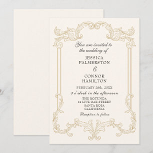 Vintage Wedding Retro Rosa Einladung