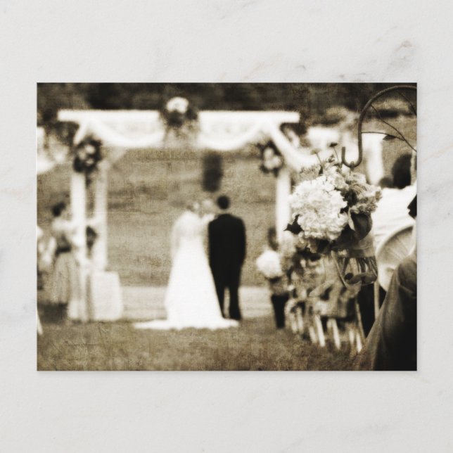 Vintage Wedding Save the Date Ankündigungspostkarte (Vorderseite)