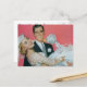 Vintage Wedding Save the Date! Happy Newlyweds Ankündigungspostkarte (Vorderseite/Rückseite Beispiel)