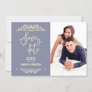 Vintage Wedding Save the Date personalisiertes Fot