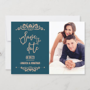 Vintage Wedding Save the Date personalisiertes Fot
