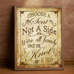 Vintage Wedding Sign Poster