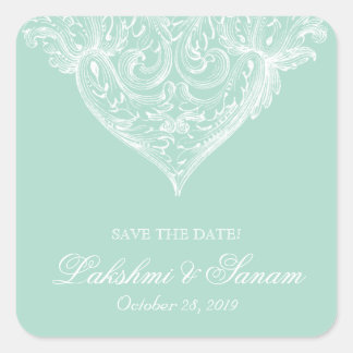 Vintage Wedding Stickers Spring Green