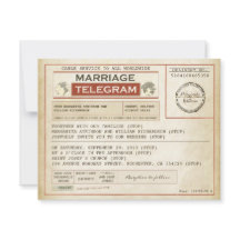 Vintage WEDDING Telegramme
