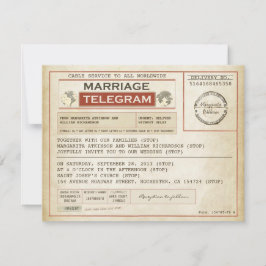 Vintage WEDDING Telegramme Einladung