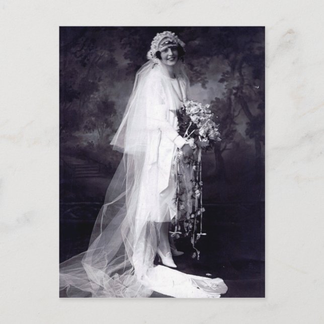 Vintage Wedding the Bride Postkarte (Vorderseite)