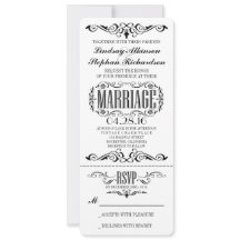 Vintage Wedding Ticket Einladung