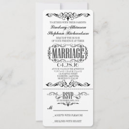 Vintage Wedding Ticket Einladung