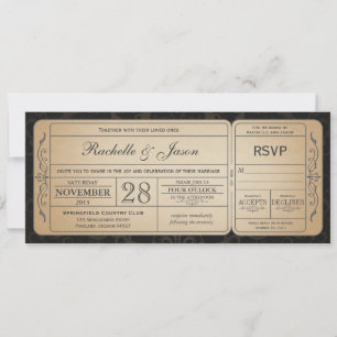 Vintage Wedding Ticket Einladung mit UAWG 2.0