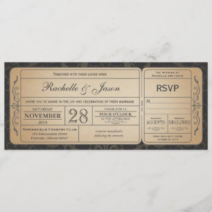 Vintage Wedding Ticket Einladung mit UAWG 3.1