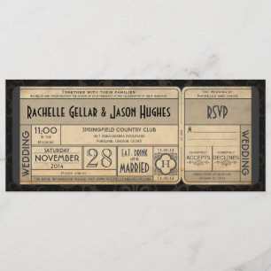 Vintage Wedding Ticket Einladung mit UAWG II 3.0