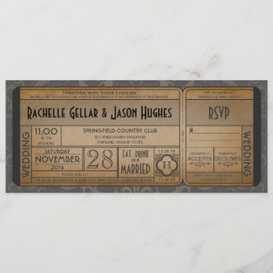 Vintage Wedding Ticket Einladung mit UAWG II 3.0