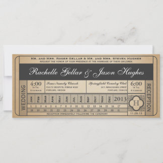Vintage Wedding Ticket III Punchout
