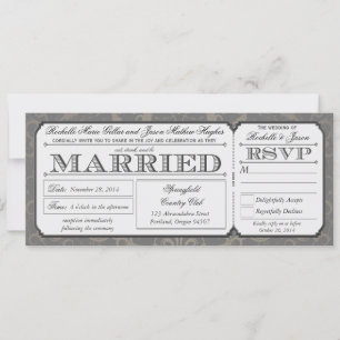 Vintage Wedding Ticket mit UAWG III Einladung