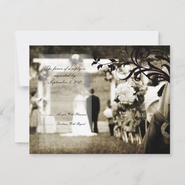 Vintage Wedding UAWG RSVP Karte (Vorderseite)