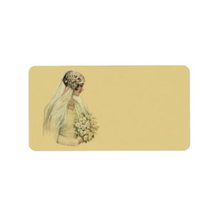 Vintage Wedding, Viktorianisch Bride Bridal Portra Adressaufkleber
