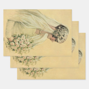Vintage Wedding, Viktorianisch Bride Bridal Portra Geschenkpapier Set