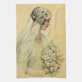 Vintage Wedding, Viktorianisch Bride Bridal Portra Geschirrtuch