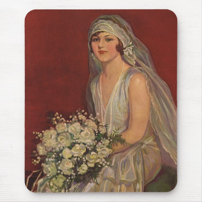 Vintage Wedding, Viktorianisch Bride Bridal Portra Mousepad (Vorne)