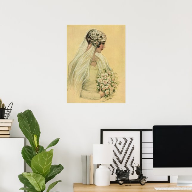Vintage Wedding, Viktorianisch Bride Bridal Portra Poster (Heimbüro)