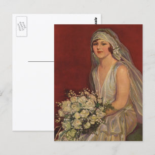 Vintage Wedding, Viktorianisch Bride Bridal Portra Postkarte
