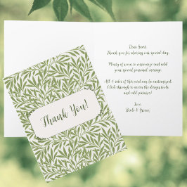 Vintage Wedding, Viktorianisch Willow Blätter Patt Dankeskarte