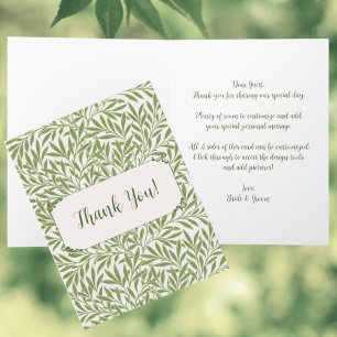 Vintage Wedding, Viktorianisch Willow Blätter Patt Dankeskarte