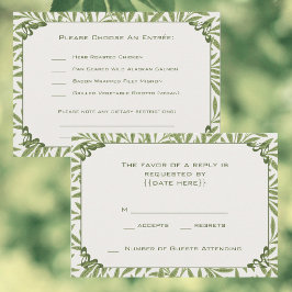 Vintage Wedding, Viktorianisch Willow Blätter Patt RSVP Karte