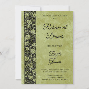 Vintage Wedding, Viktorianische Blätter für Weintr Einladung