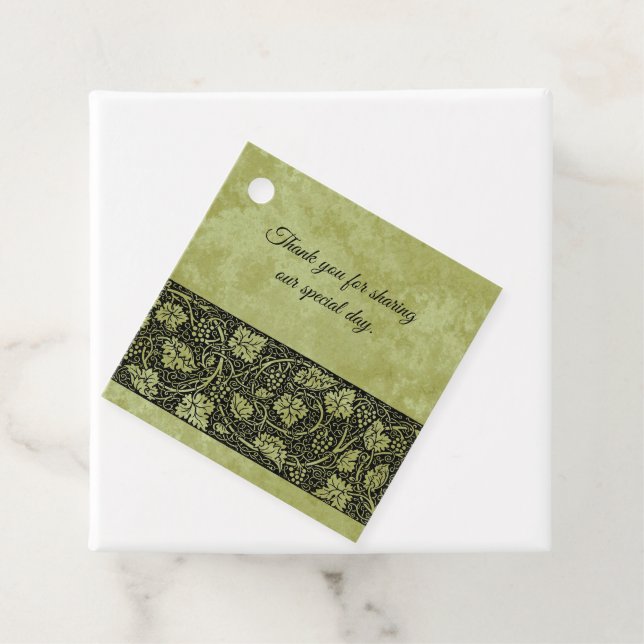 Vintage Wedding, Viktorianische Blätter für Weintr Geschenkanhänger (Beispiel)