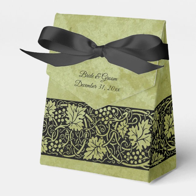 Vintage Wedding, Viktorianische Blätter für Weintr Geschenkschachtel (Vorderseite)