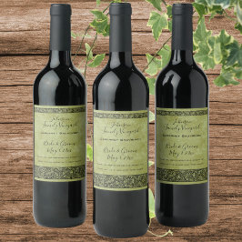 Vintage Wedding, Viktorianische Blume Blumenrolle Weinetikett