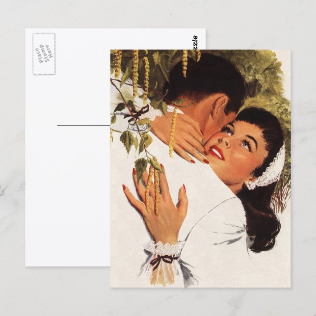 Vintage Wedding Vorschlag, Liebe und Romantik Postkarte (Vorne/Hinten)