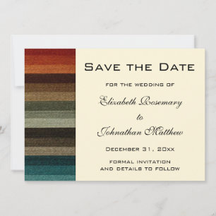 Vintage Wedding, warme Herbststreifen Muster Save The Date