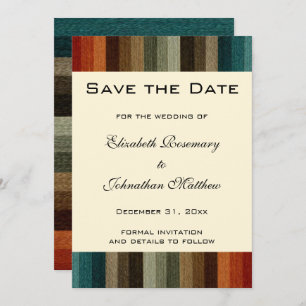 Vintage Wedding, warme Herbststreifen Muster Save The Date