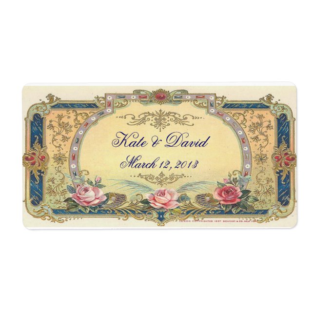 Vintage Wedding Wein, Wasserflasche (Vorne)