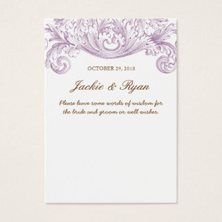 Vintage Wedding Words of Wisdom Guest Card Lila