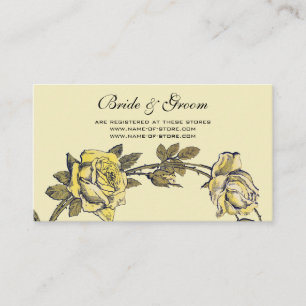 Vintage Wedding, Yellow Antique Garden Rose Kranz Begleitkarte