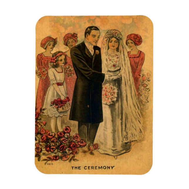 Vintage Wedding Zeremonie Magnet (Vertikal)