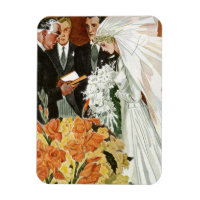 Vintage Wedding Zeremonie mit Braut und Bräutigam