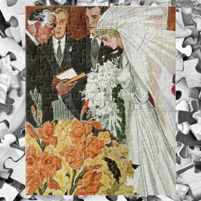 Vintage Wedding Zeremonie mit Braut und Bräutigam Puzzle (Von Creator hochgeladen)