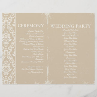 Vintage Wedding Zeremonie Programm Personalisiert