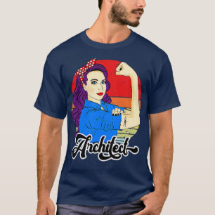 Vintage weibliche Geschenkarchitektur stark T-Shirt