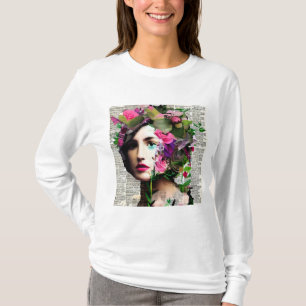 Vintage weibliche Papiersammlung T-Shirt