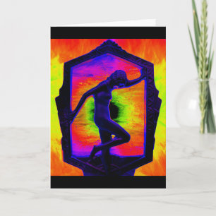 Vintage weibliche Silhouette - leere Karte