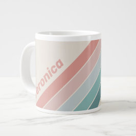 Vintage weiche Meeresmuschel Streifen mit Namen Jumbo-Tasse